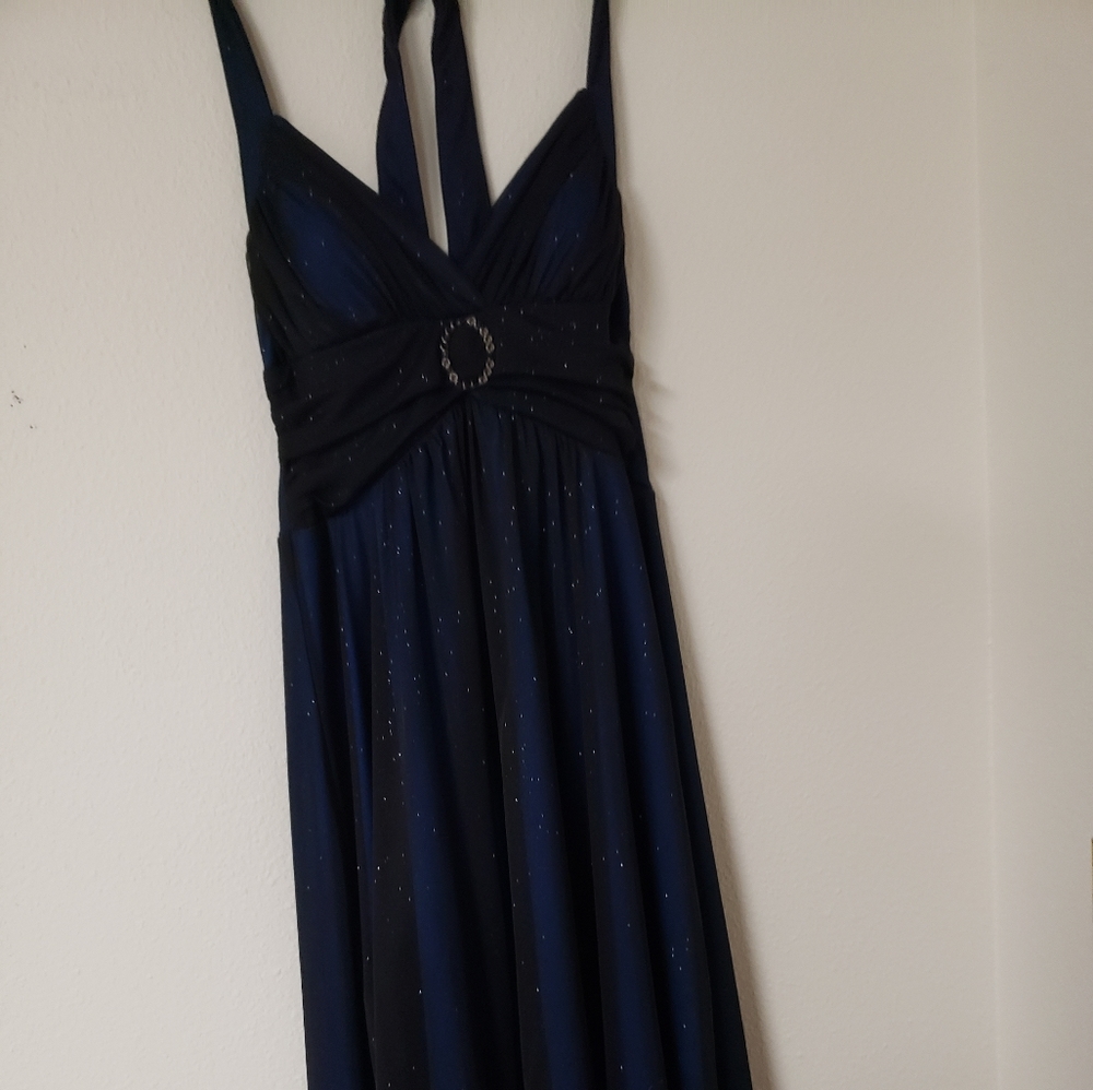 Formal tie back halter sparkly dress